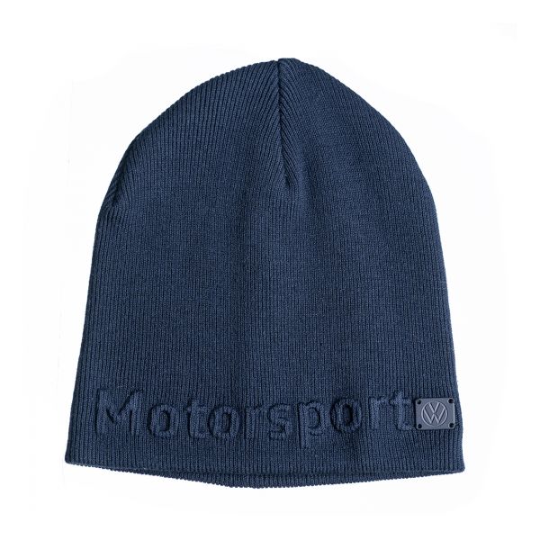 VW Motorsport Team Beanie (Navy Knit / Motorsport Logo)