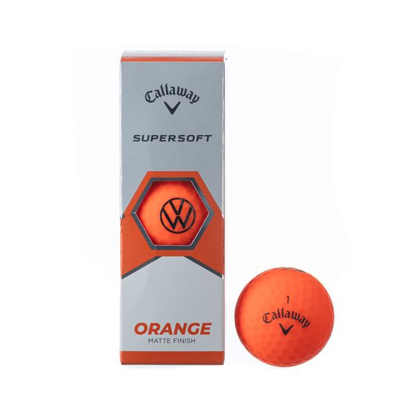 VW Callaway Supersoft Golf Ball Orange (3 Balls) Hero