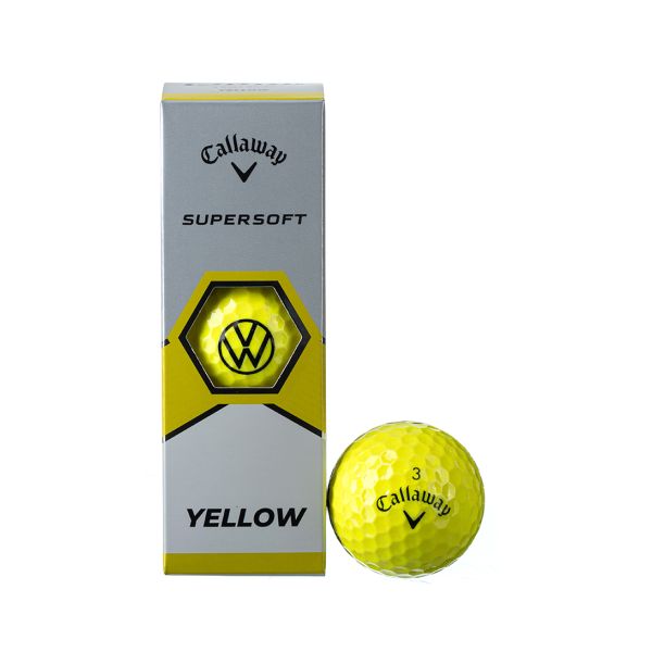 VW Callaway Supersoft Golf Ball Yellow (3 Balls) Hero