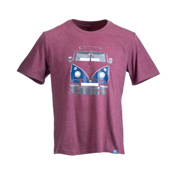 Mens Beach Bus T (Burgandy Melange) Hero