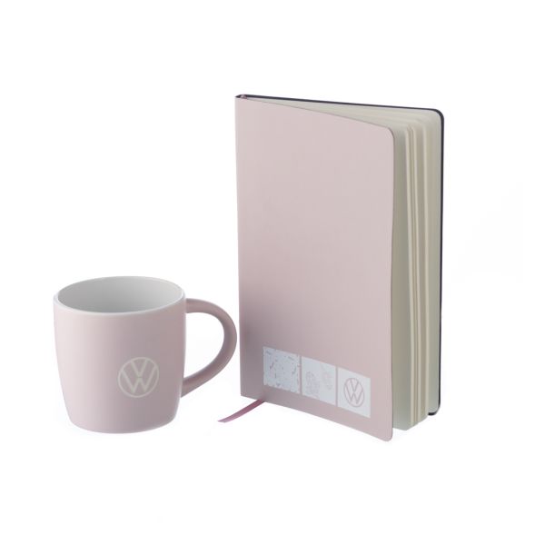 VW Refresh Mug & Notebook Set (Pink) Sides