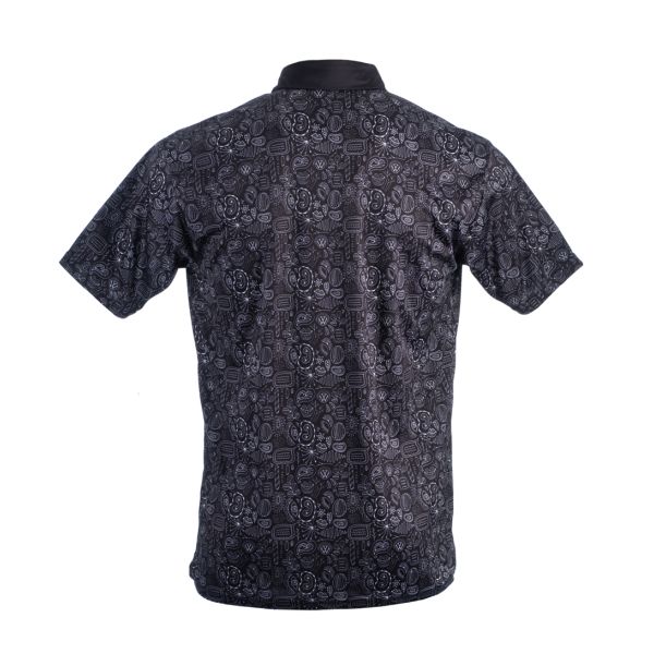 VW Mens Polo Sketch Polo (Black) Back
