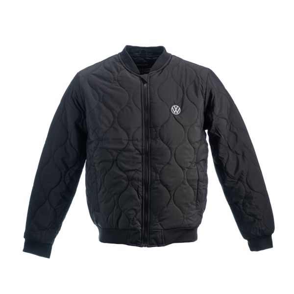 Mens VW Winter Bomber Jacket (Black) Front