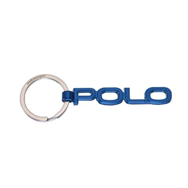VW POLO Cut Out Keyring (Blue Metal) Hero