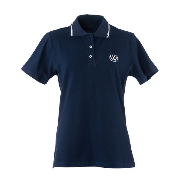 Ladies VW Cotton Polo (Navy) Primary