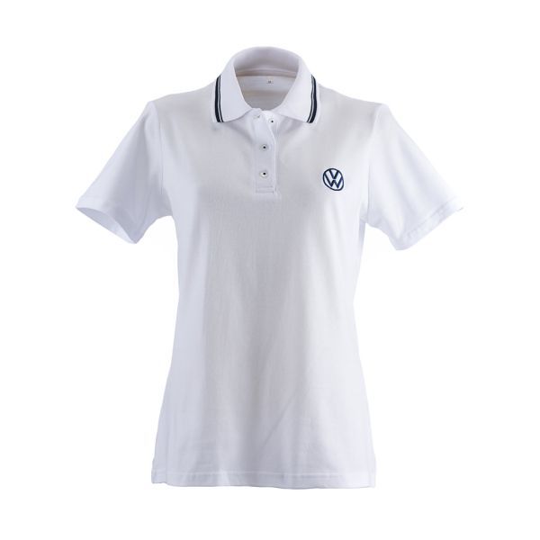 Ladies VW Cotton Polo (White) Primary