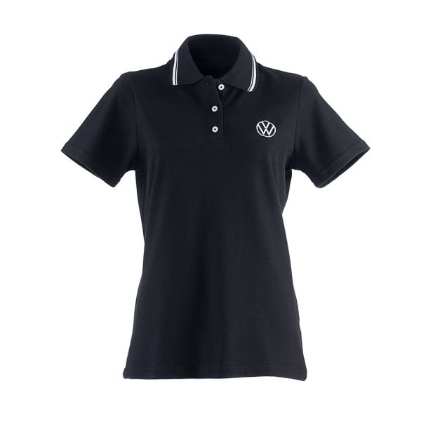 Ladies VW Cotton Polo (Black) Primary