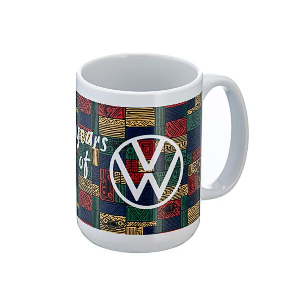 VW 75 Years Coffee Mug Logo Angle