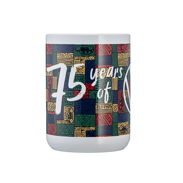 VW 75 Years Coffee Mug Front 75 Years Logo